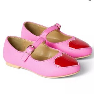 Janie and Jack Pink Dress Shoes with Red Heart